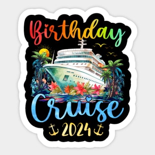 Festive My Birthday Cruise Ship Party 2024 Sticker